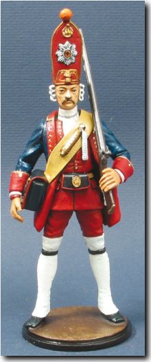 Ein Langer Kerl als authentisch bemalte Zinnfigur in einer Uniform um 1714
