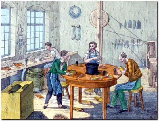Bild: Werkstatt eines Bürstenbinders