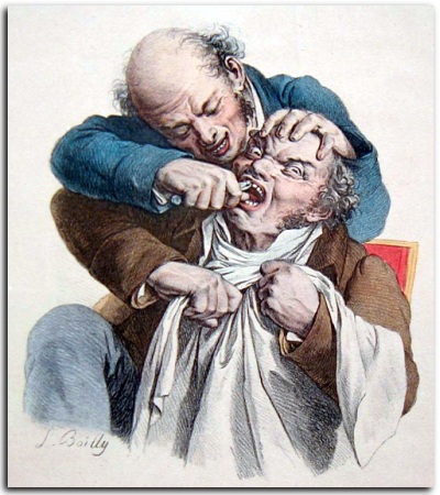 Zahnarzt auf einem Bild von 1825